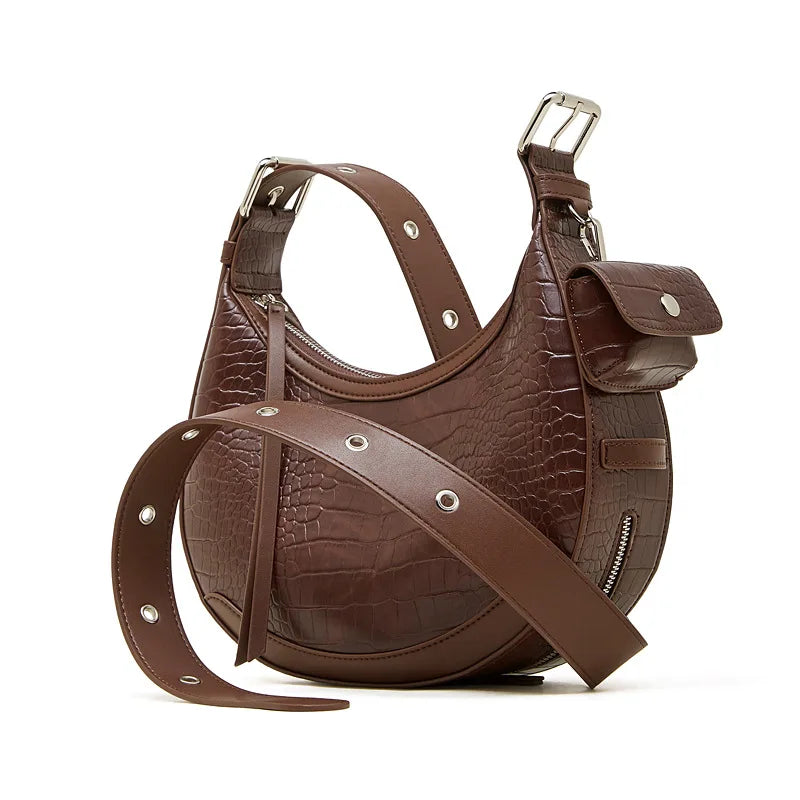 Genuine leather Crossbody Bag Fashion Crocodile Pattern Handbag