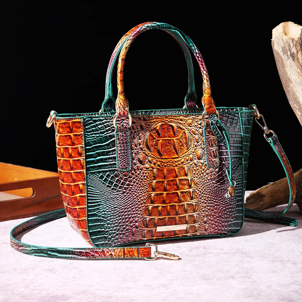 Crocodile Pattern Crossbody Bag Fashion Design Luxury Bag