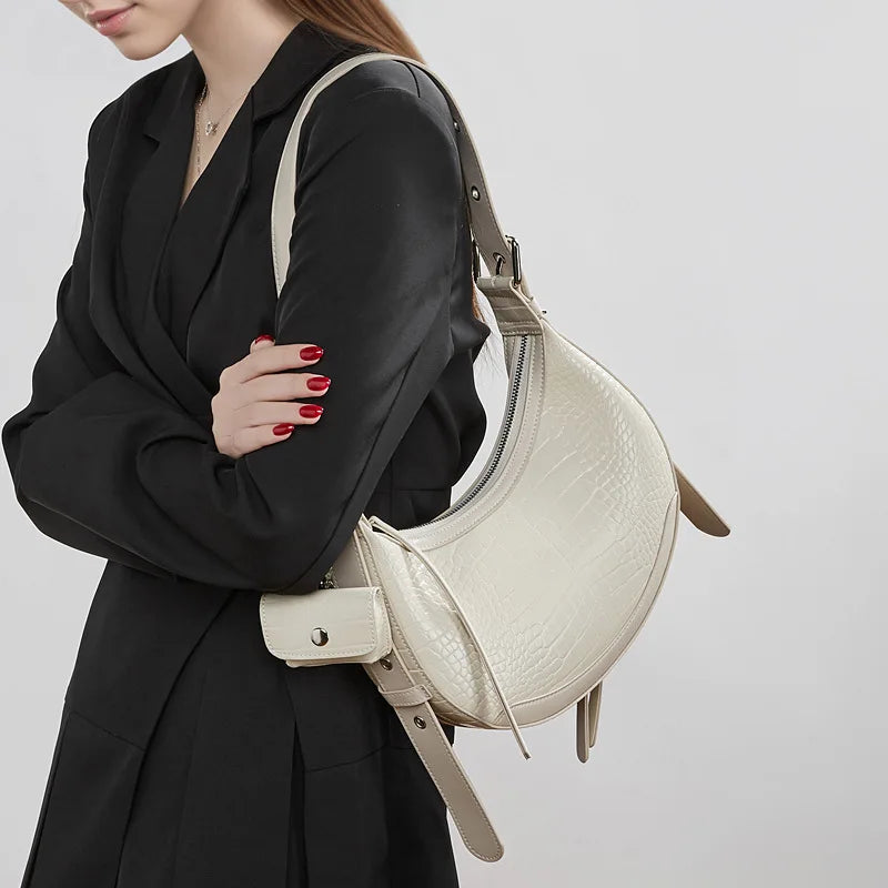 Genuine leather Crossbody Bag Fashion Crocodile Pattern Handbag