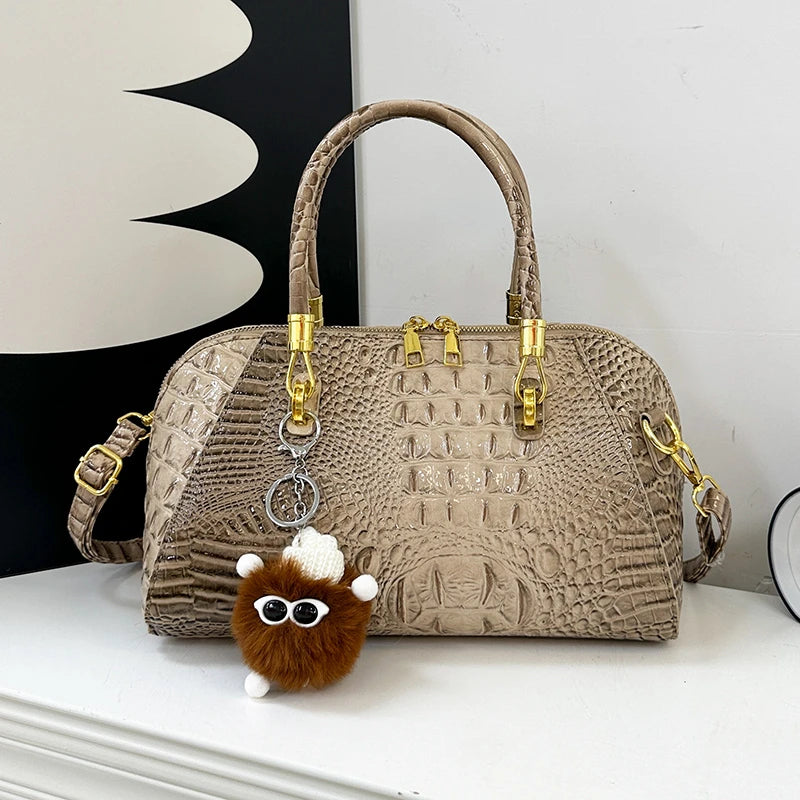 Classic Handbag Crocodile Leather Shoulder Crossbody Bag
