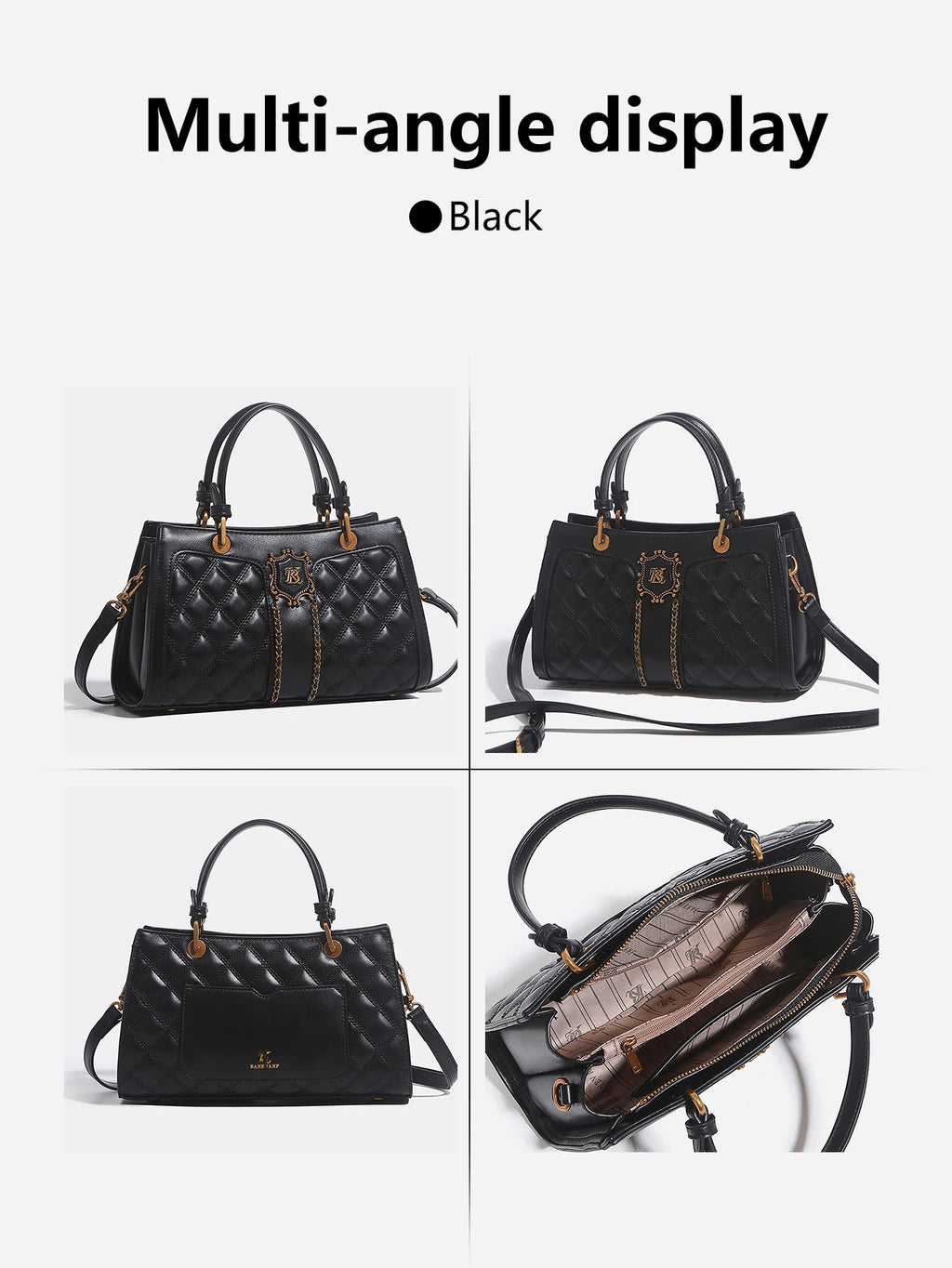 Fashion luxury new rhombic large-capacity ladies handbag heavy hardware design
