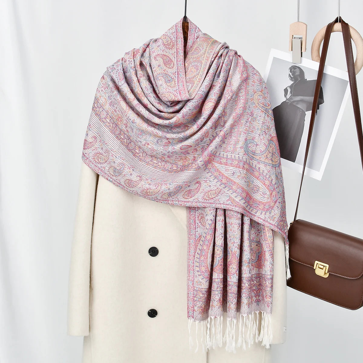 Paisley Embroidery Retro Cashew Cotton Scarf Wraps