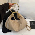 Fashion Hobo Bag Luxury Design Gold Ring Handle Clutch Bag