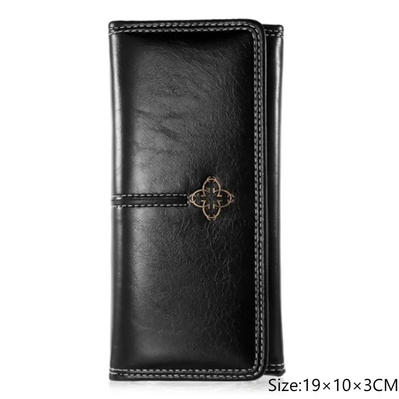 Long Leather Multi Card Slots Large Capacity Vintage Wallet
