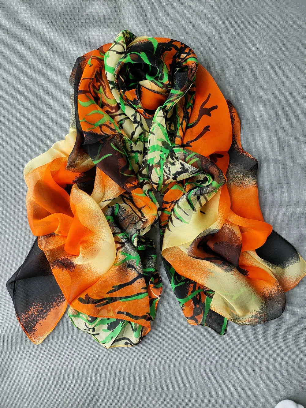 100% Silk Scarf Cape Fashion Floral Design Long Scarves