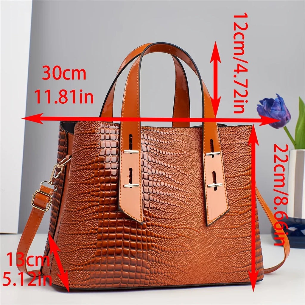 Fashionable Colorful Alligator Pattern Women Handbag Design