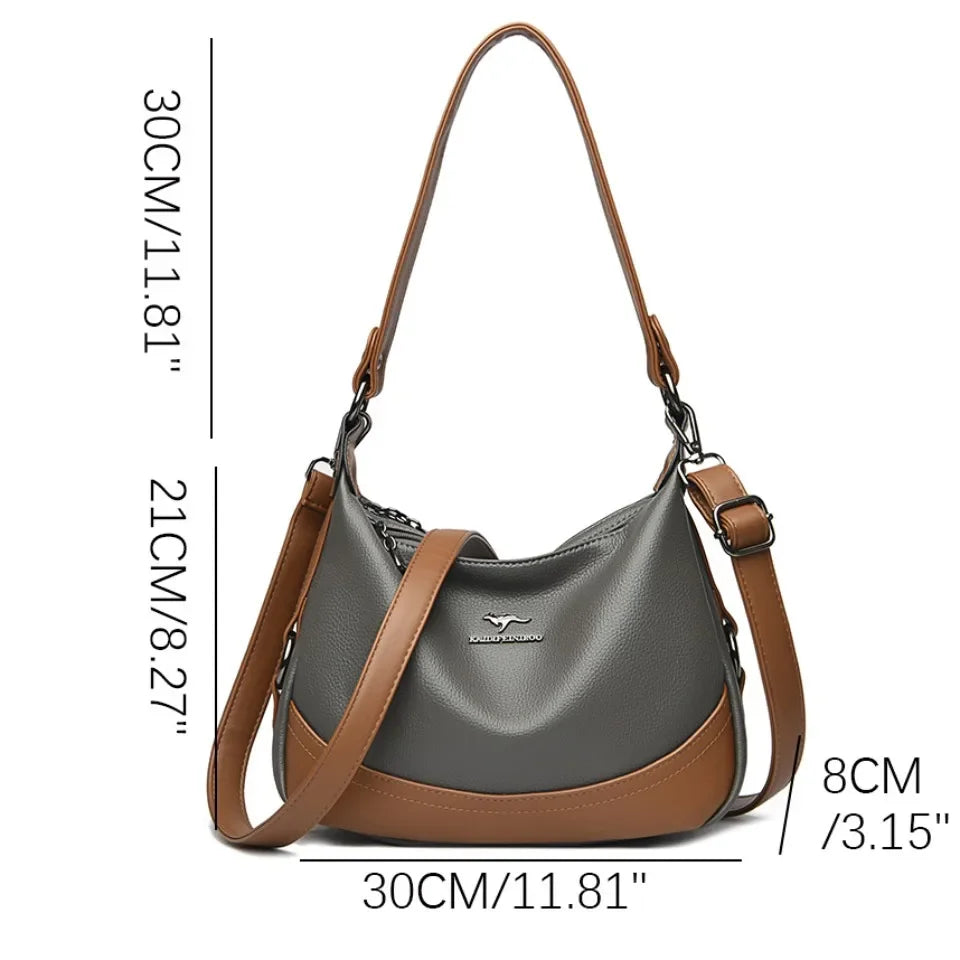 High-Quality Leather Handbag Luxury Design Shoulder Bag