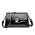 Luxury Patent Leather Handbag Designed With Crocodile Pattern