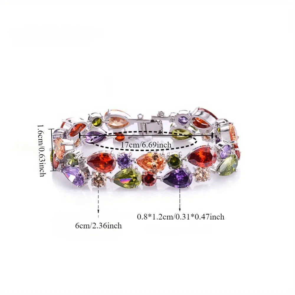 Light Luxury Style Mona Lisa Colored Zircon Luxury Fashion Bracelet Jewelry