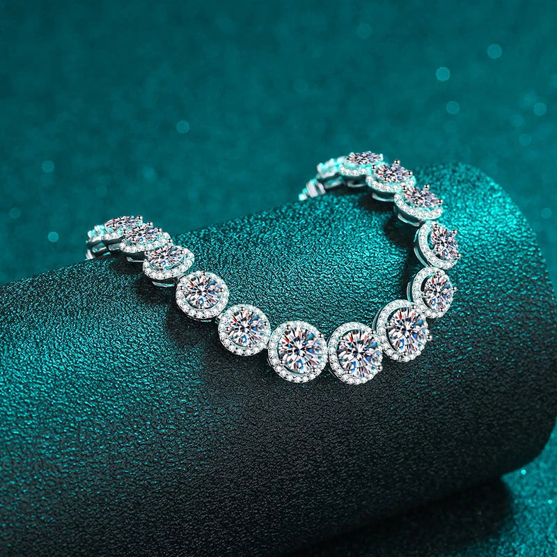Moissanite Tennis Bracelet S925 Sterling Silver White Gold Plating Jewelry
