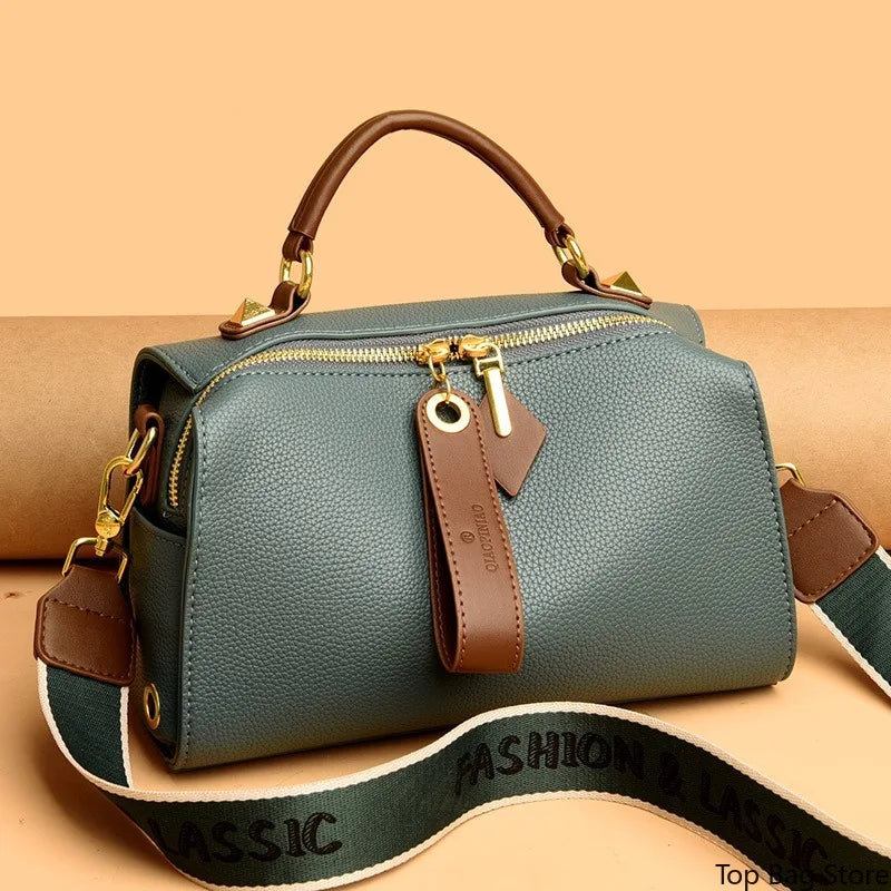 Sophisticated Shoulder Bag Soft Genuine Leather