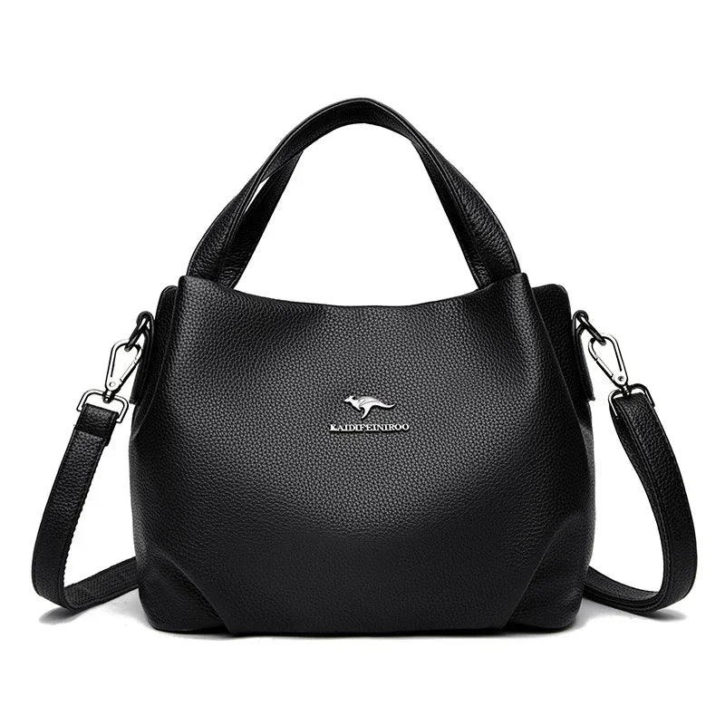 Soft Leather Top-Handle Bags Luxury Designer Handbag Solid Color Ladies Shoulder Bag