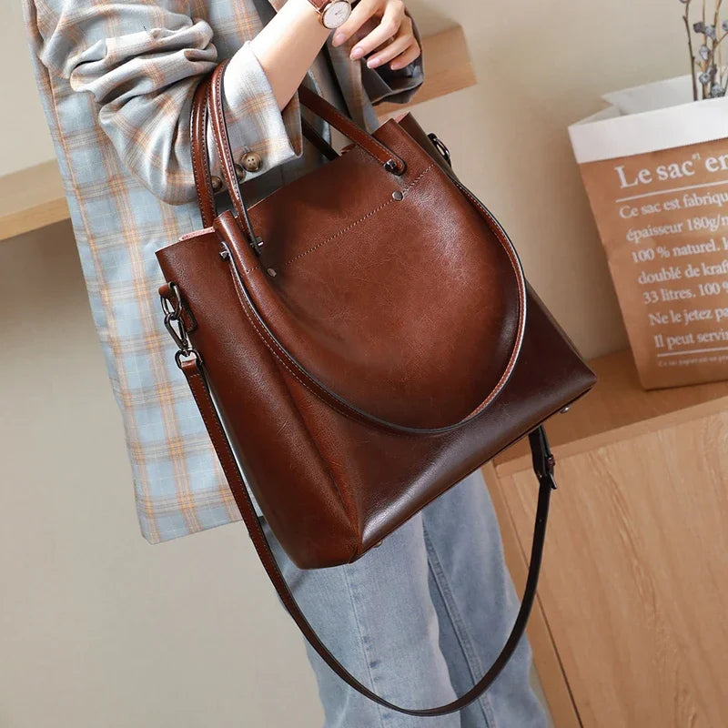 Women's Natural Cow Genuine Leather Handbags