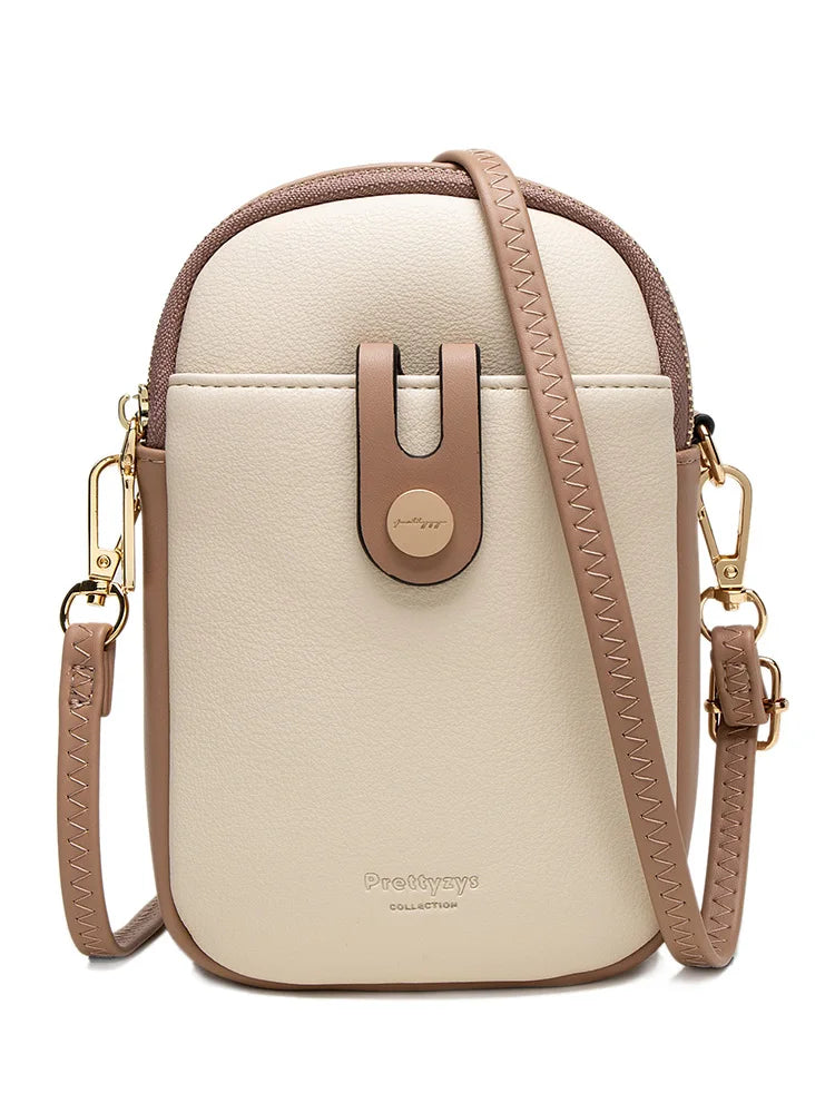 Mobile phone bag female soft PU leather small fresh high-grade fashion zipper large