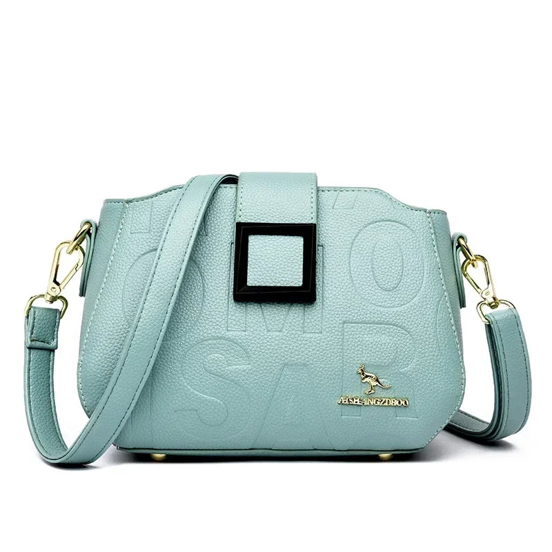 Fashionable Square Buckle Crossbody Bag Large Capacity Travel Handbag Luxury Design