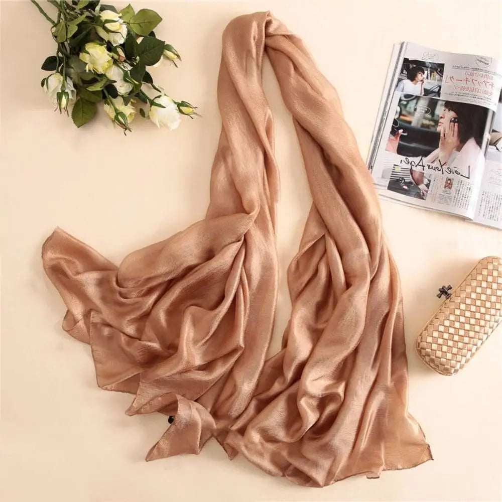 Pure Color Plain Scarf 180x85cm Linen Sunscreen Shawl