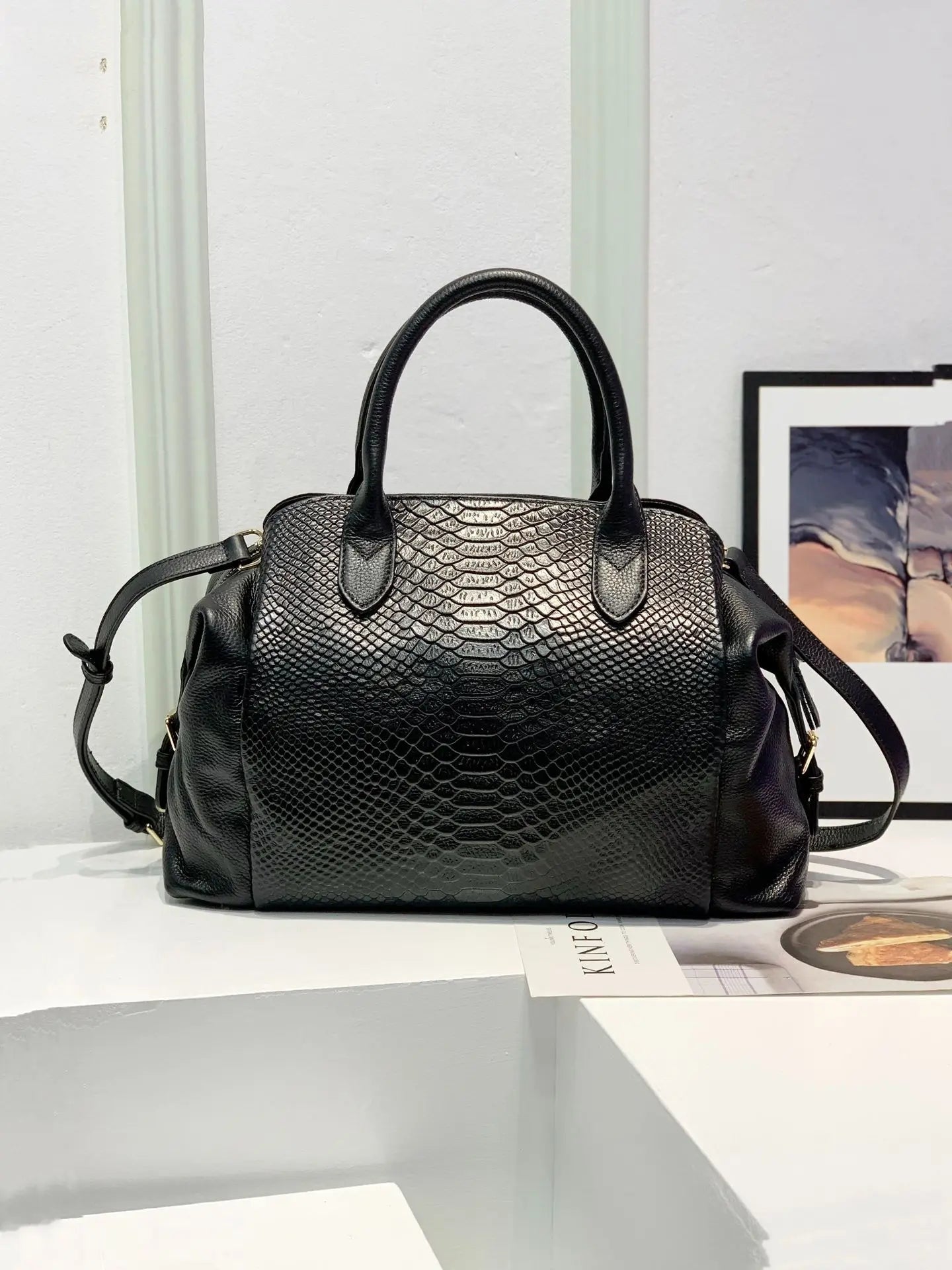 Luxury Fashion Leather Women Bag Crocodile Pattern Handbag