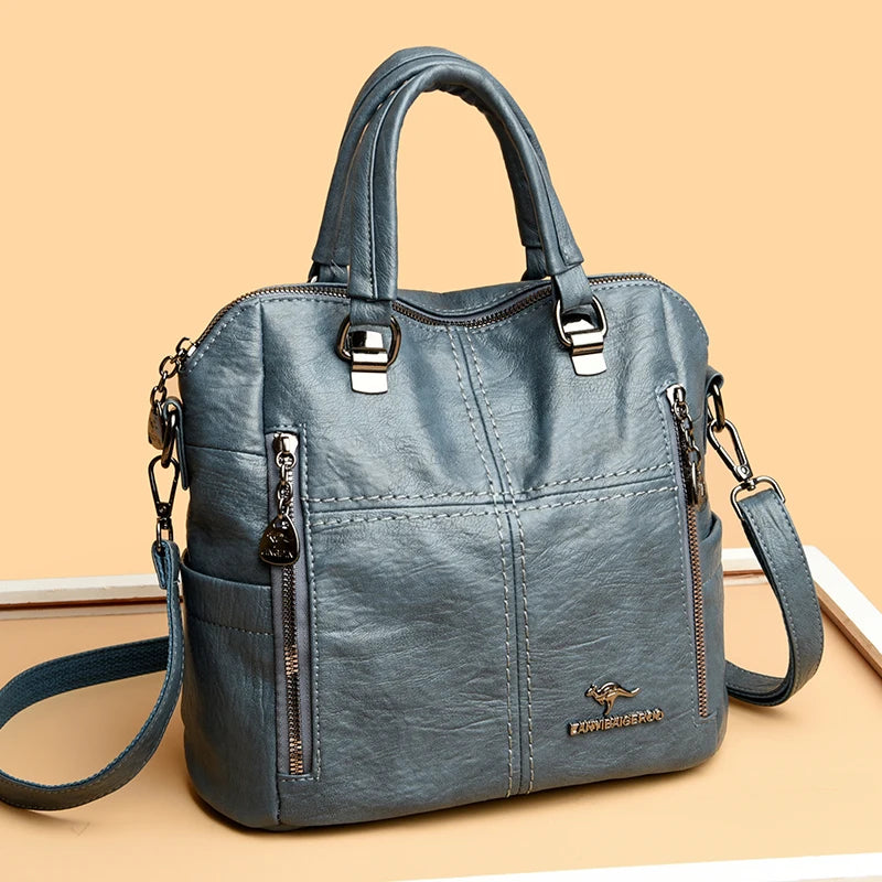 Large Capacity Fashionable Casual Simple Retro Shoulder Crossbody Backpack