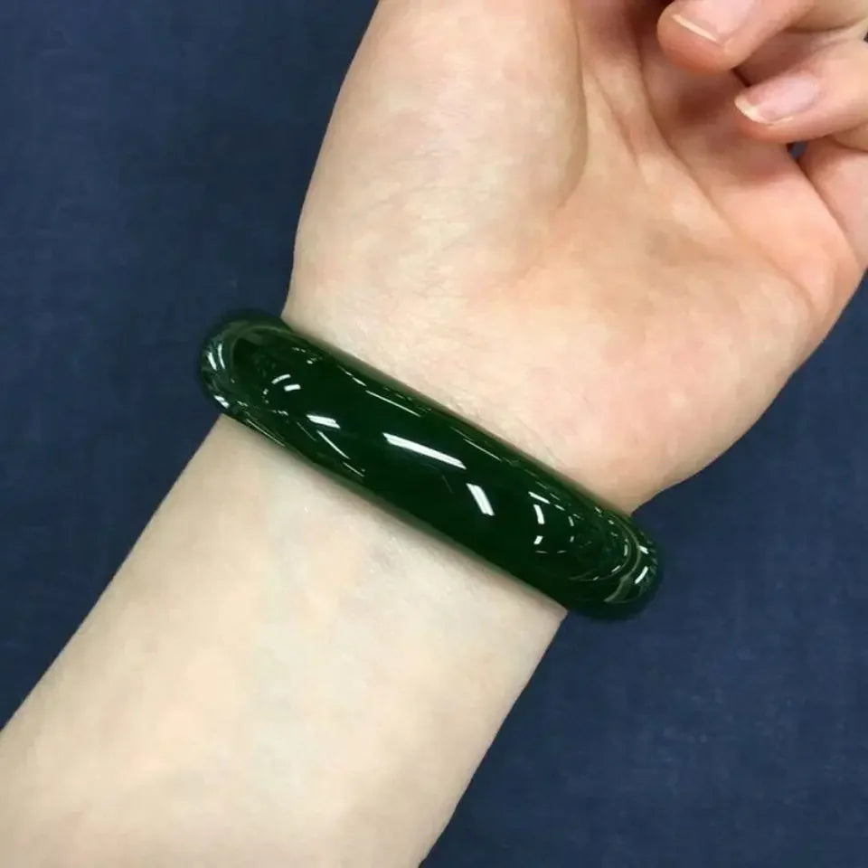 100% Green Burma Jade Bangle Bracelet