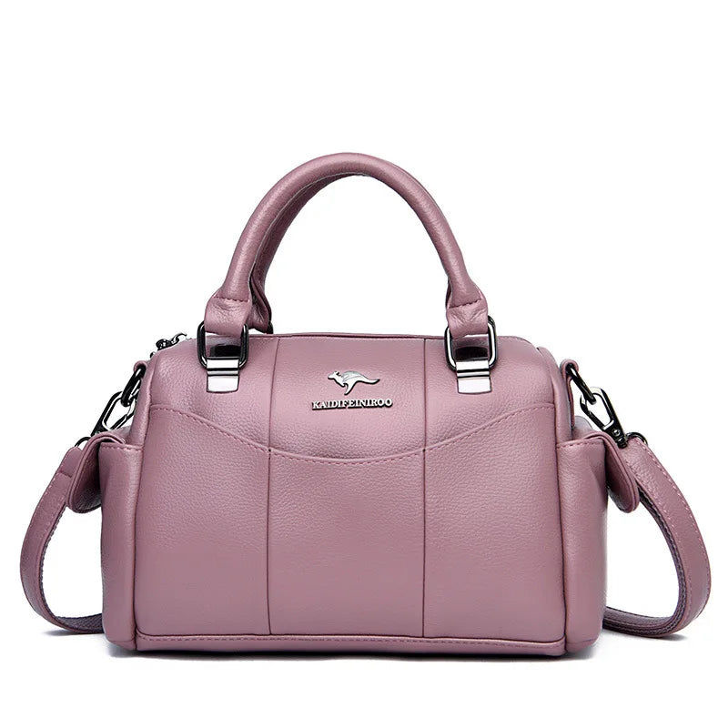 Urban Minimalist Women's Shoulder Bag Splicing Handbag Soft Polyester Lining Tote Bag