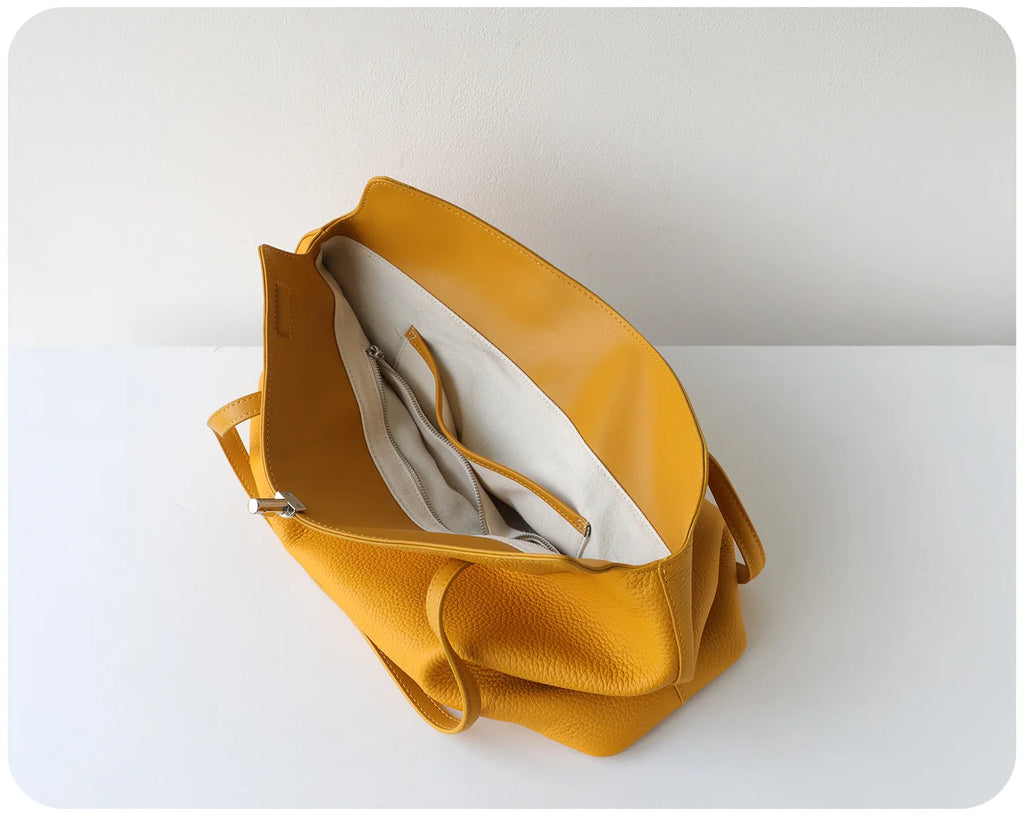 Genuine Leather Tote Bag Large Capacity Shoulder Bag