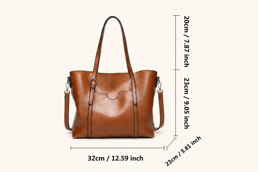 Shoulder Bag Oil Wax Leather Tote Crossbody Bag Satchel