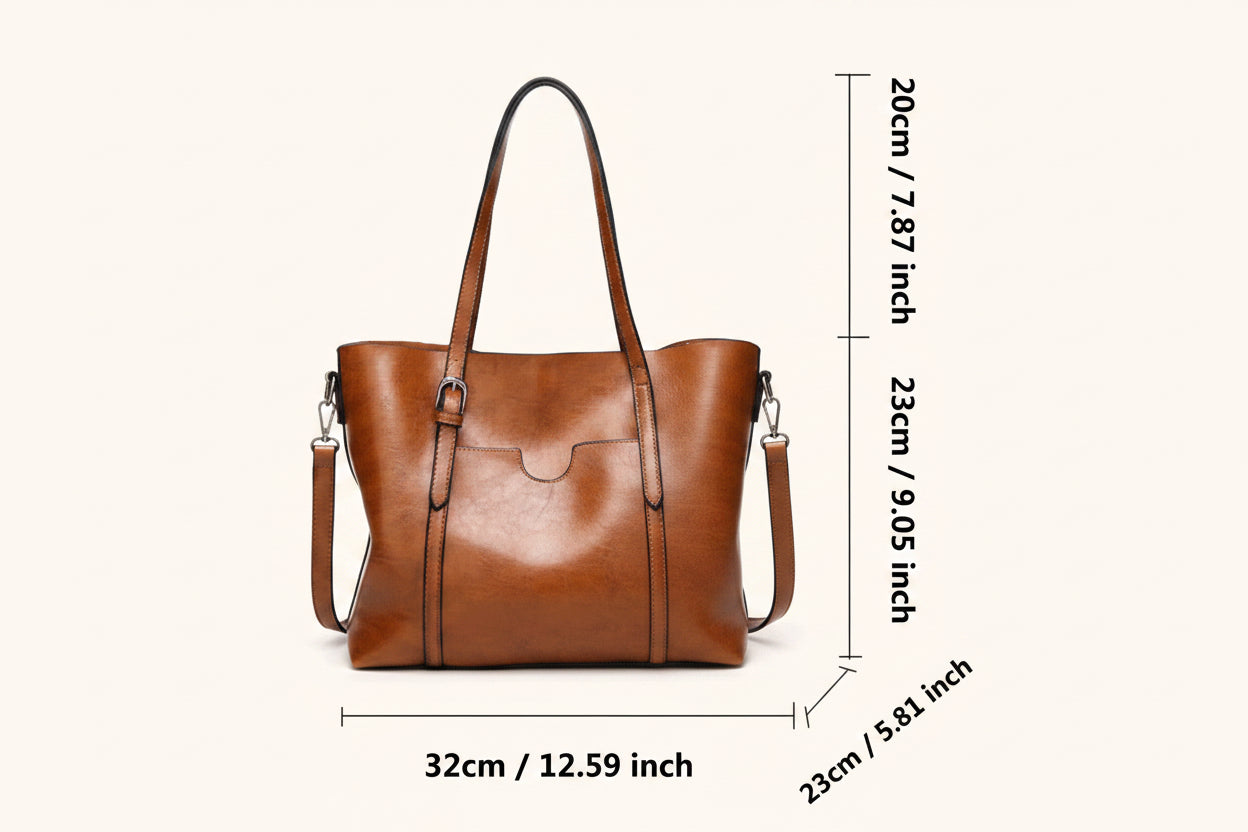 Shoulder Bag Oil Wax Leather Tote Crossbody Bag Satchel