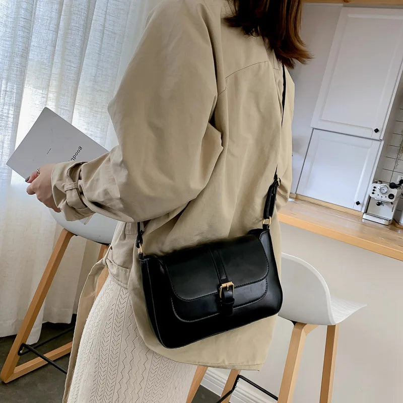Vintage Shoulder Crossbody Bags PU Leather Trendy Fashion Handbags Retro Bag