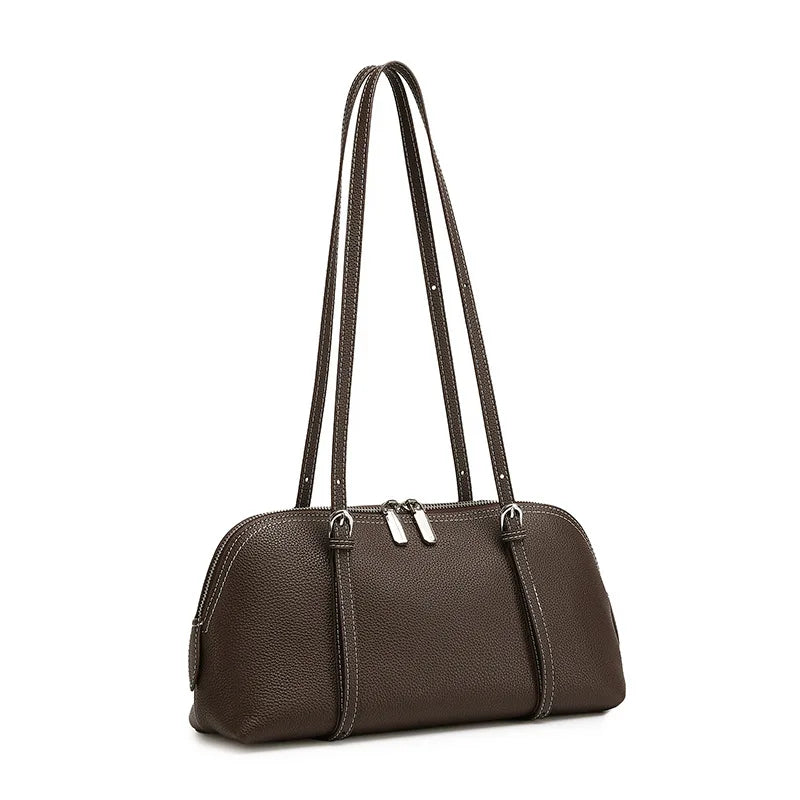 Vintage Genuine Leather Shell Design Handbag Shoulder Bag