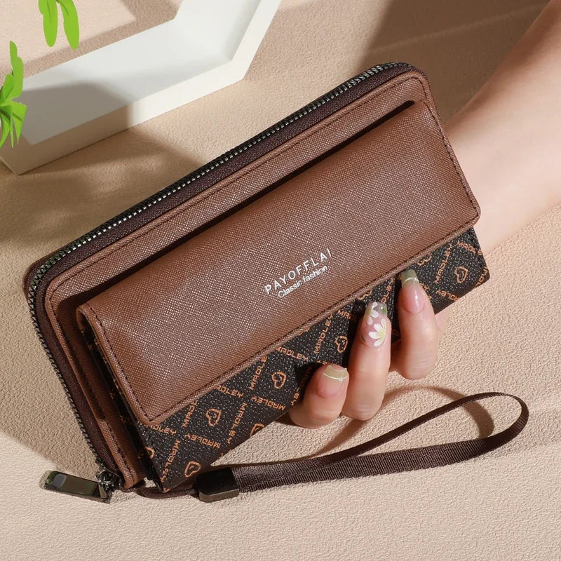 1pc Classic Faux Leather Wallet Double Layer with Snap Closure