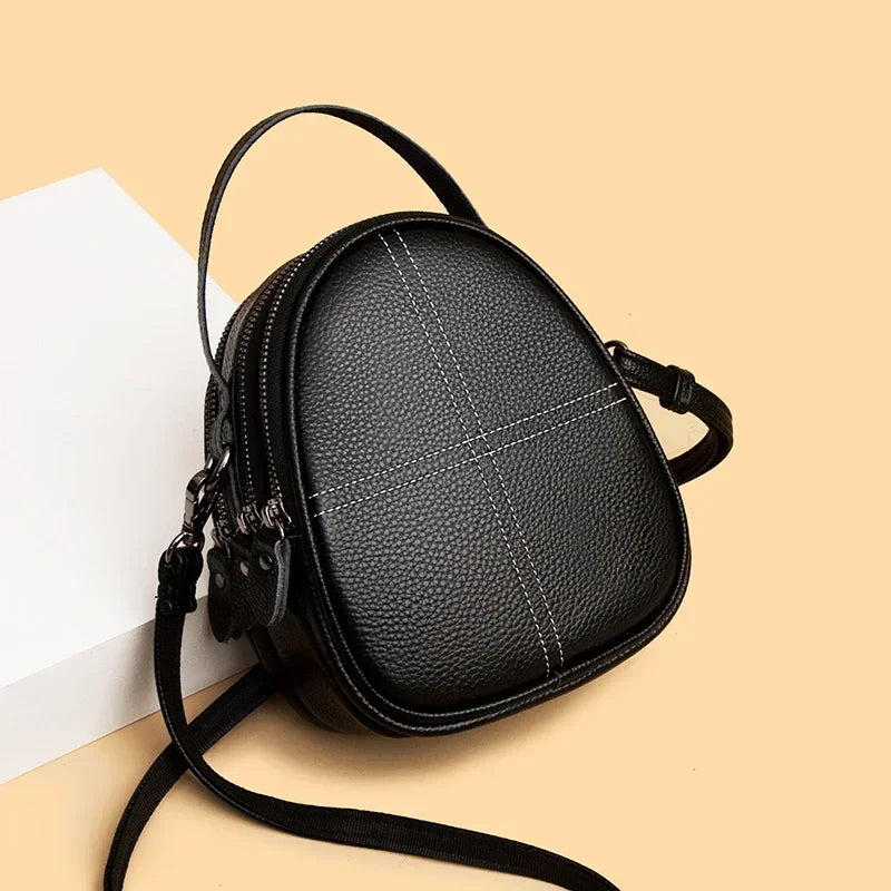 Fashionable High-end Texture Crossbody Bag Genuine Leather Mini Mobile Phone Bag