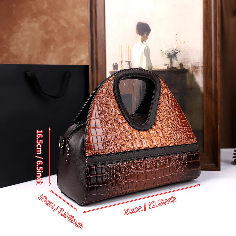 Crocodile Pattern Hand-held Versatile Elegant Crossbody Bag