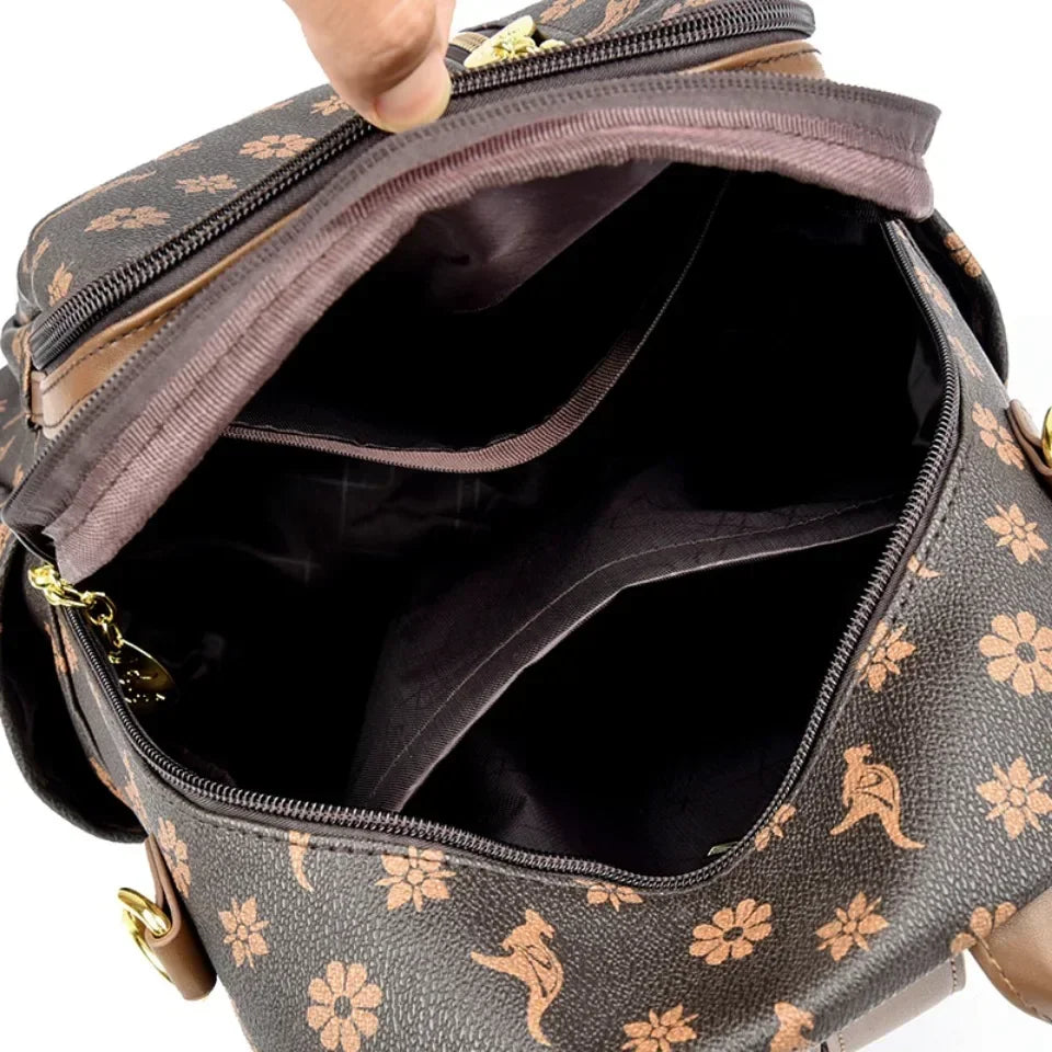Classical High Quality Soft Leather Travel Backpack Large Capacity Luxury Bag