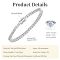 Certified 3MM 0.1ct Full Moissanite 14K Gold Filled Bracelets