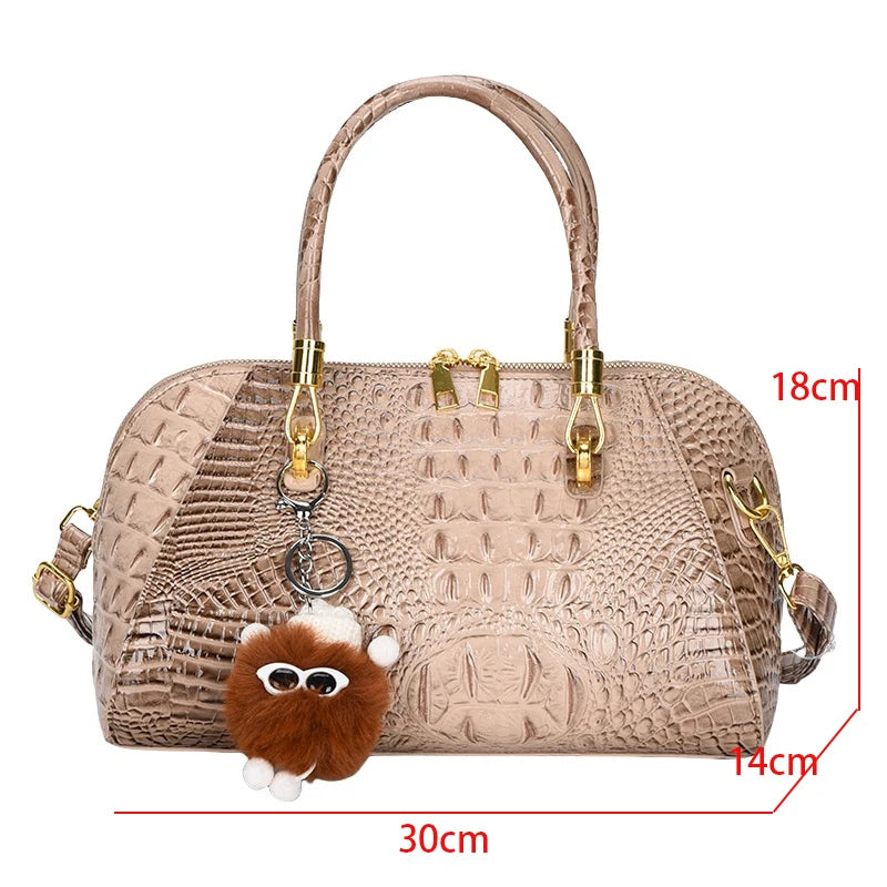 Classic Handbag Crocodile Leather Shoulder Crossbody Bag