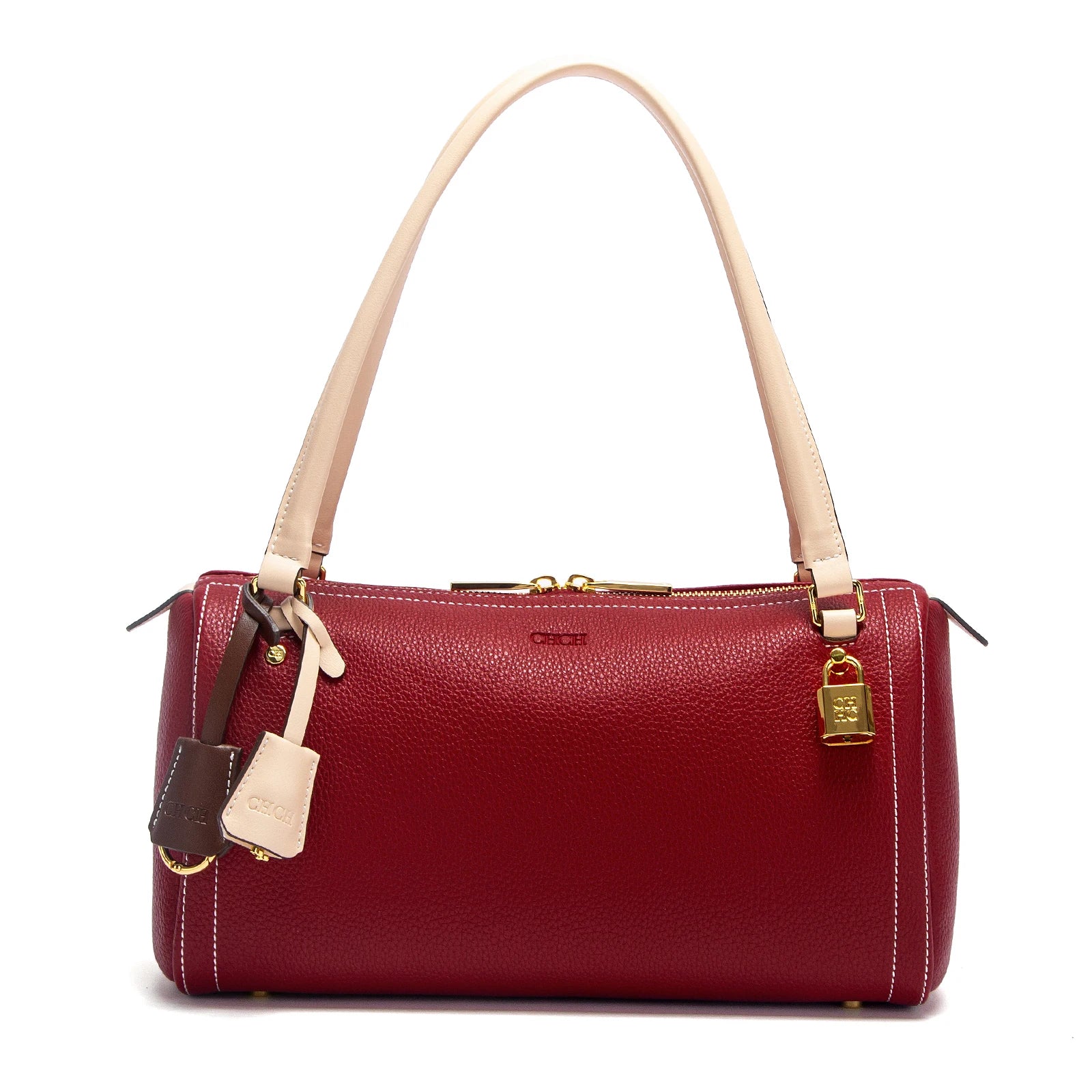 Simple Large Capacity Brown Shoulder Bag Texture Handbag Fashionable Boston Bag