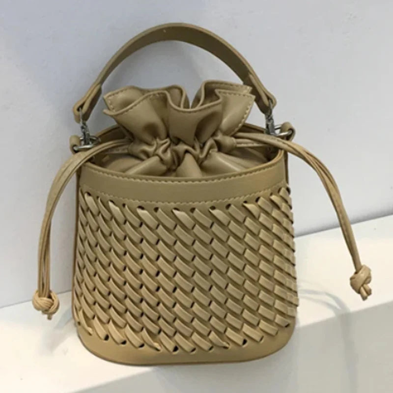 High Quality Woven Bucket Bag Versatile Shoulder Crossbody Bag
