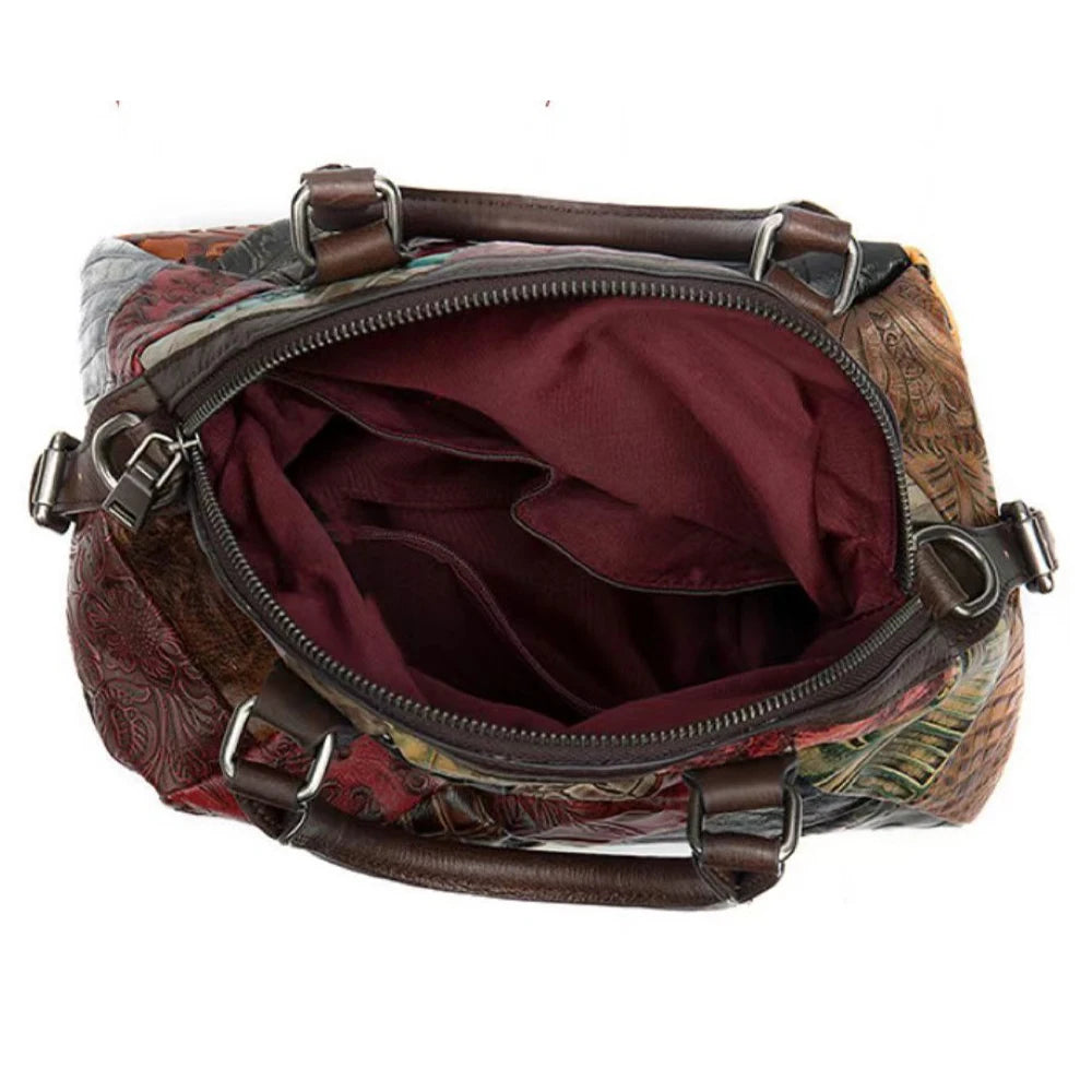 Random pattern color splicing design single shoulder crossbody bag