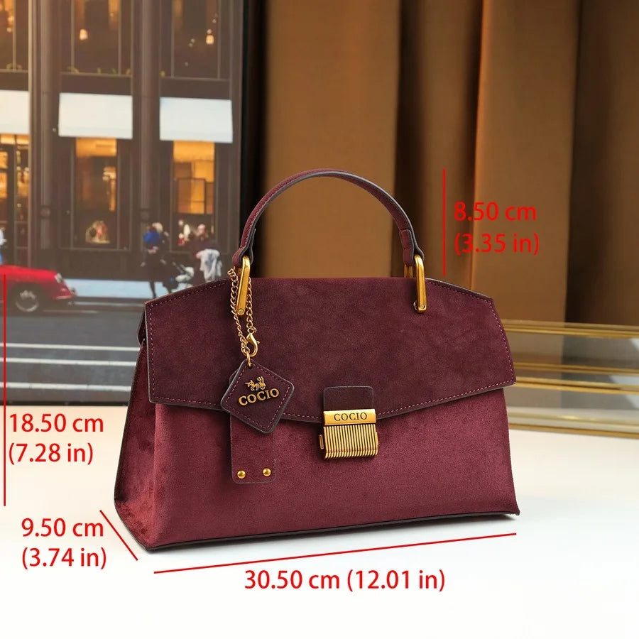 Lychee Pattern Handbag Twist Lock Bag Fashion Messenger Bag