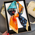 Printed Scarf Emulated Silk Plant Printed Fashion