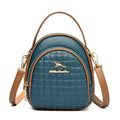 Casual Shoulder Messenger Bag Fashion Color Blocking Leather Multi Layer Bag