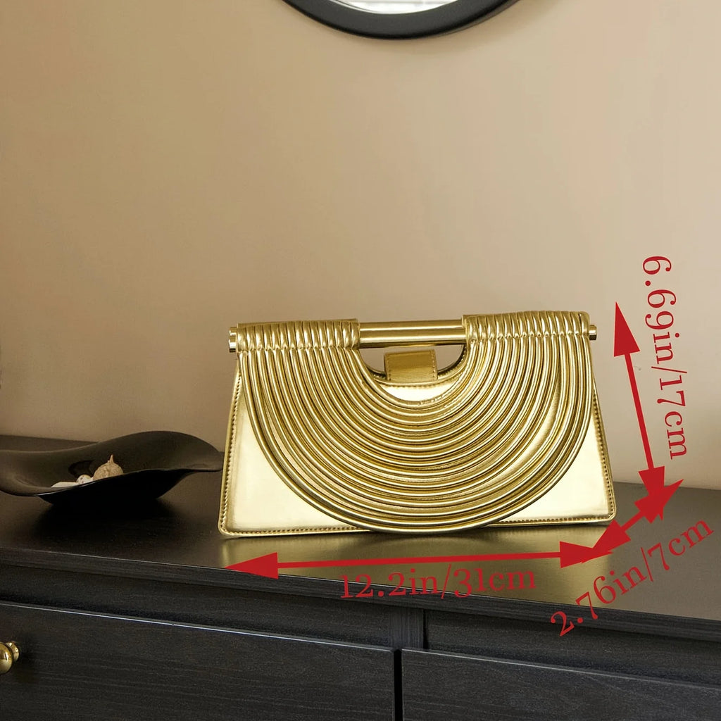 Luxury Design Handwoven Leather Evening Clutch Bag