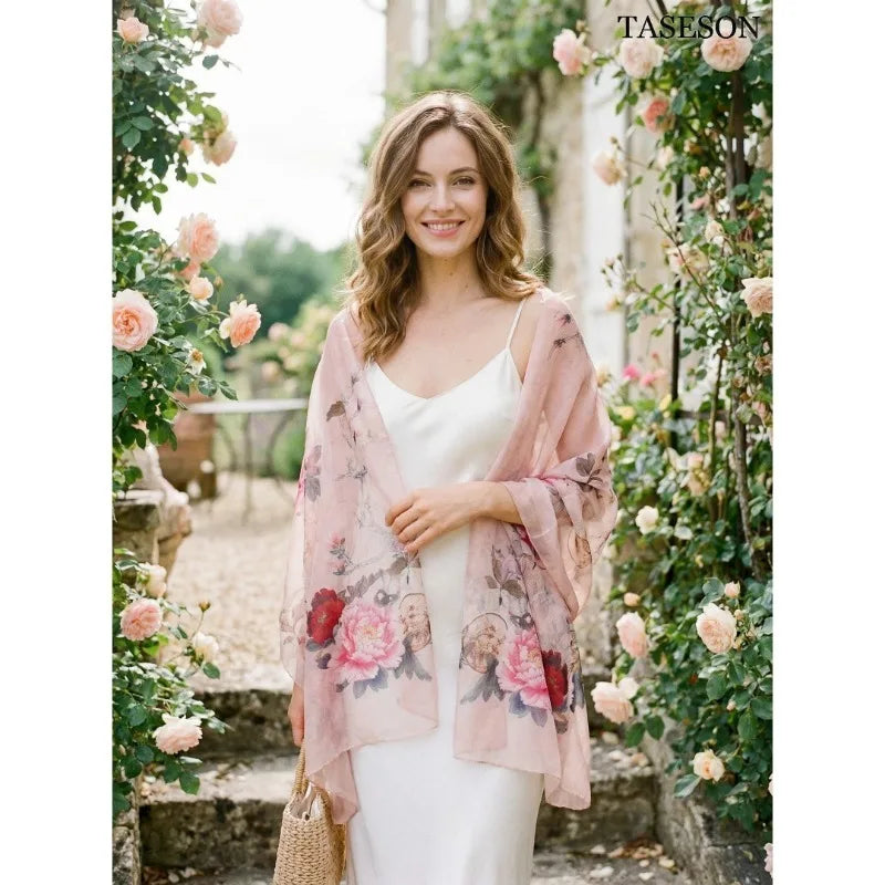 Lightweight Large 100% Mulberry Silk Chiffon Scarf