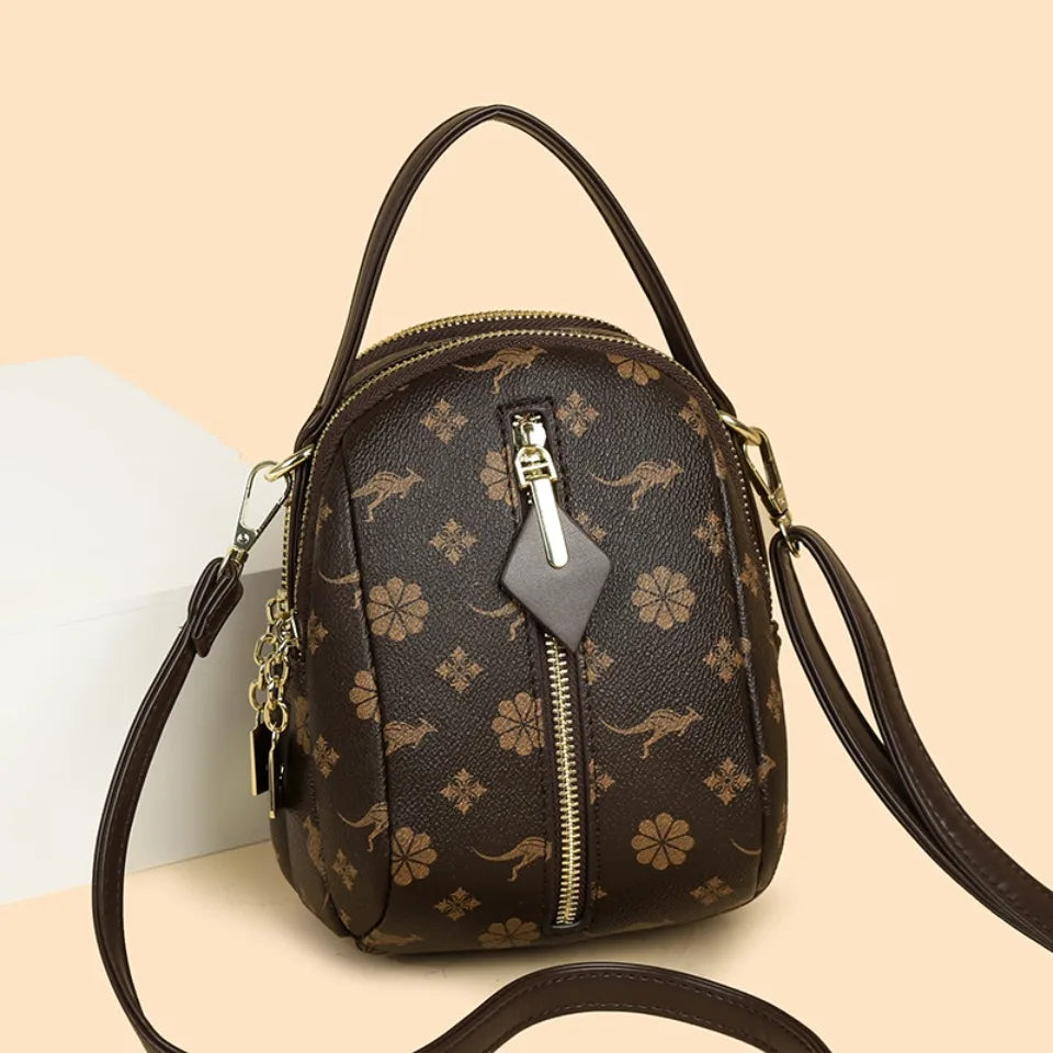 Printed Leather Small Shoulder Phone Bag Crossbody Bag