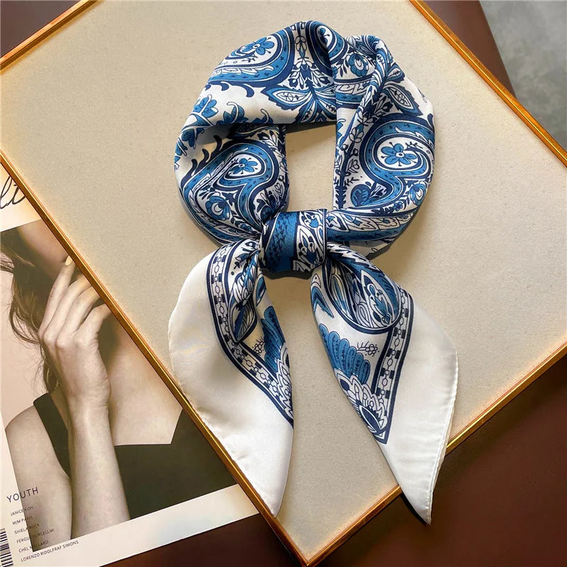 Imitation Silk Printed Square Scarf Fashion Accessories