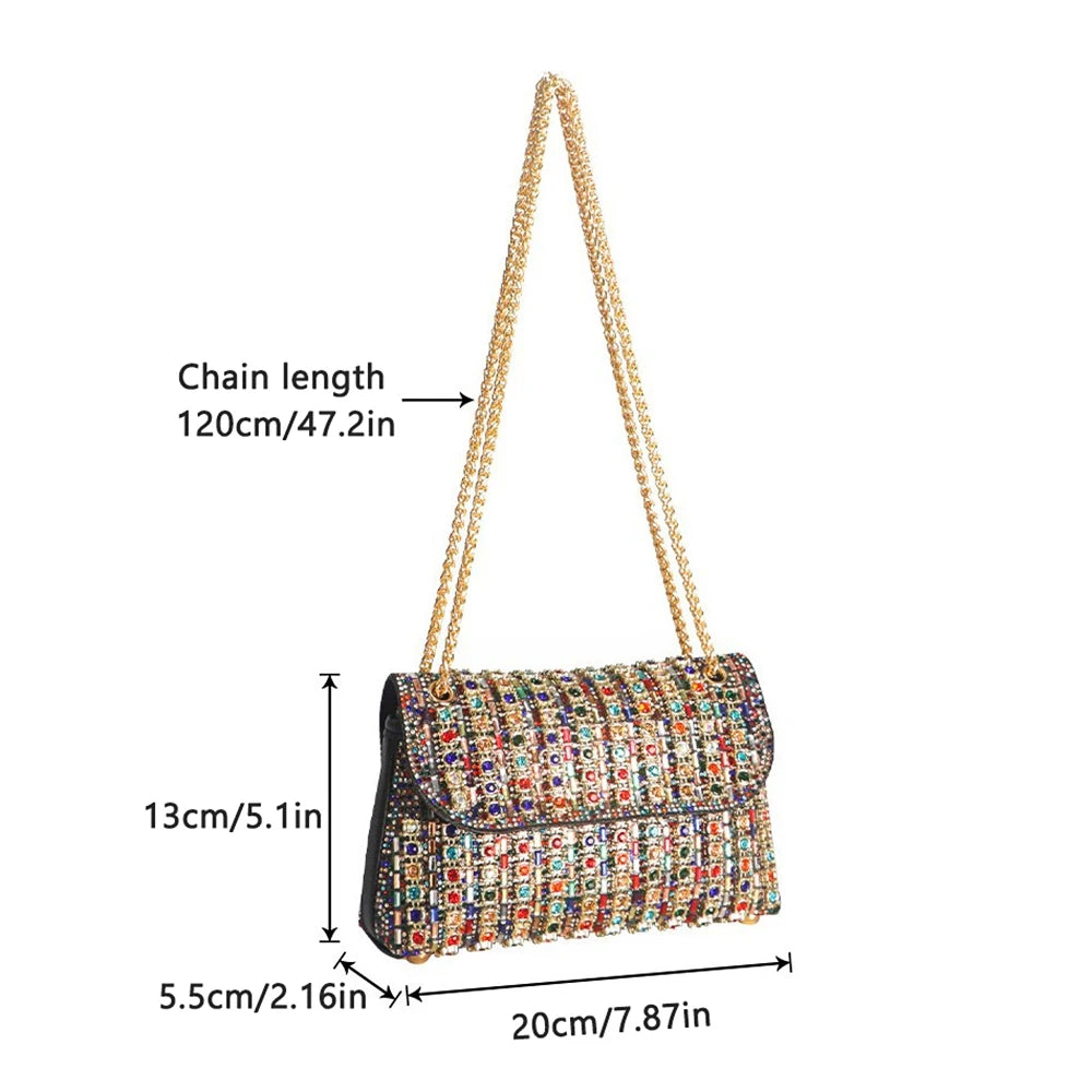 Multi-color Square Evening Bag Clutch Luxury Shoulder Bag