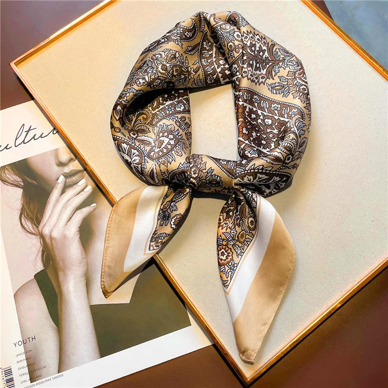 Imitation Silk Printed Square Scarf Fashion Accessories