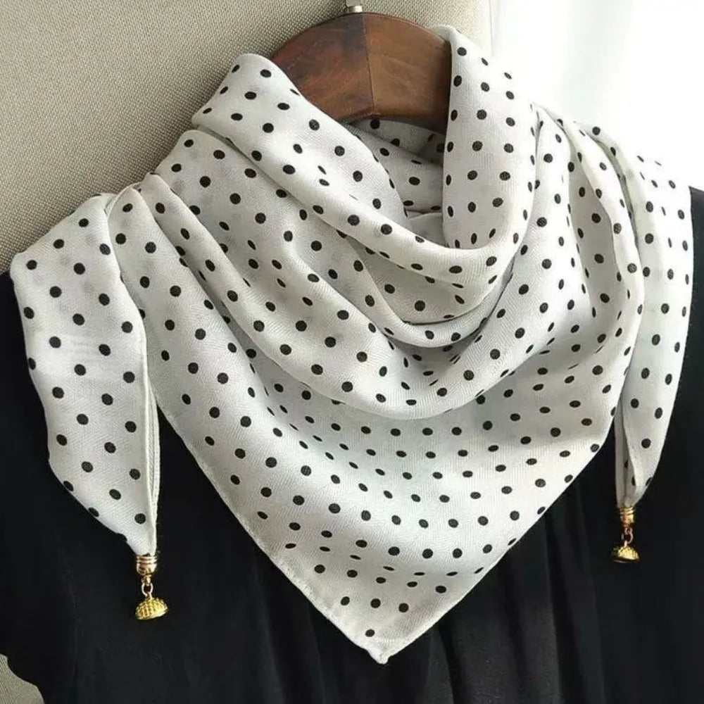Magnetic Buckle Square Scarf Fashion Prints 65x65cm Neck Wraps