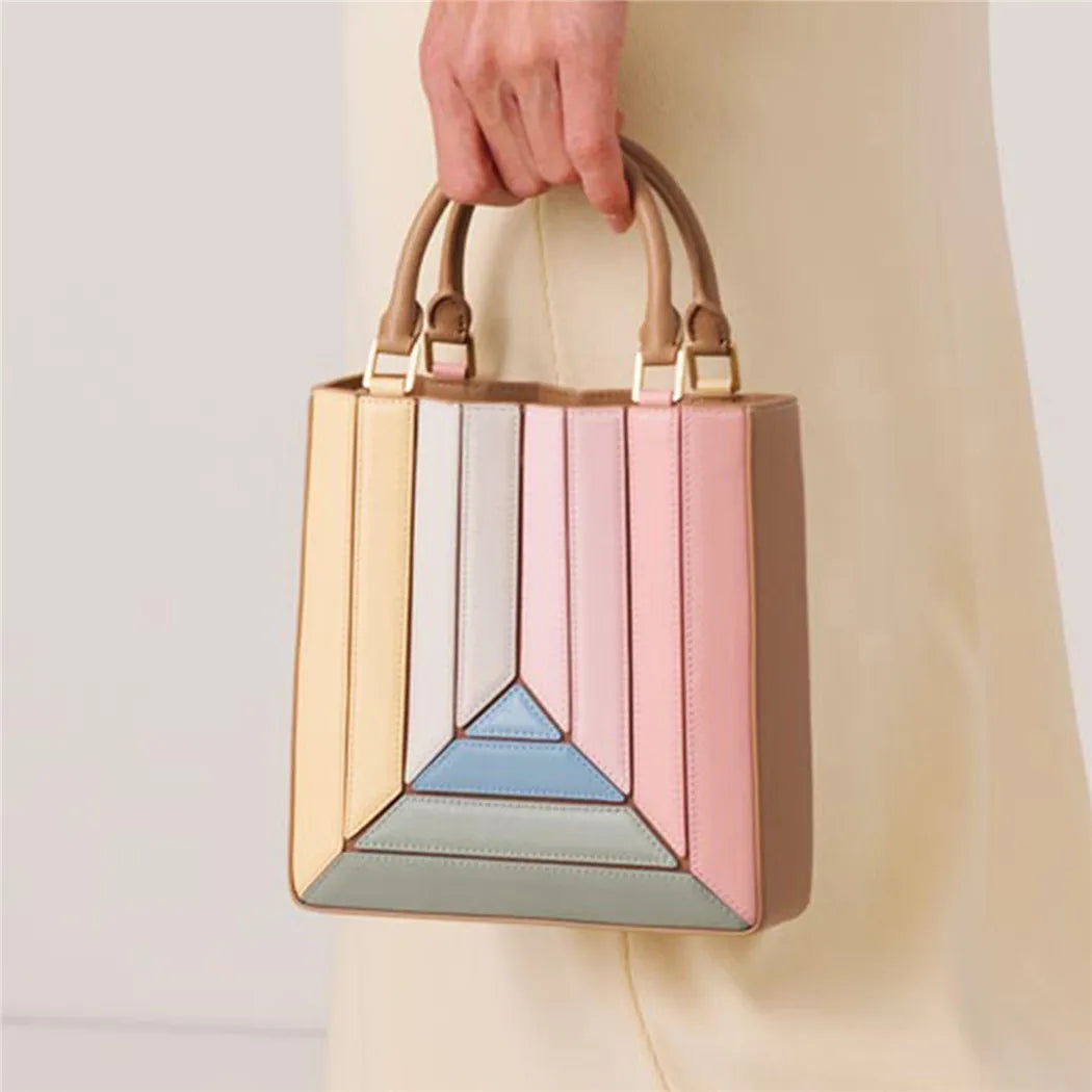 Design paneled handbag small luxury PU leather messenger bag