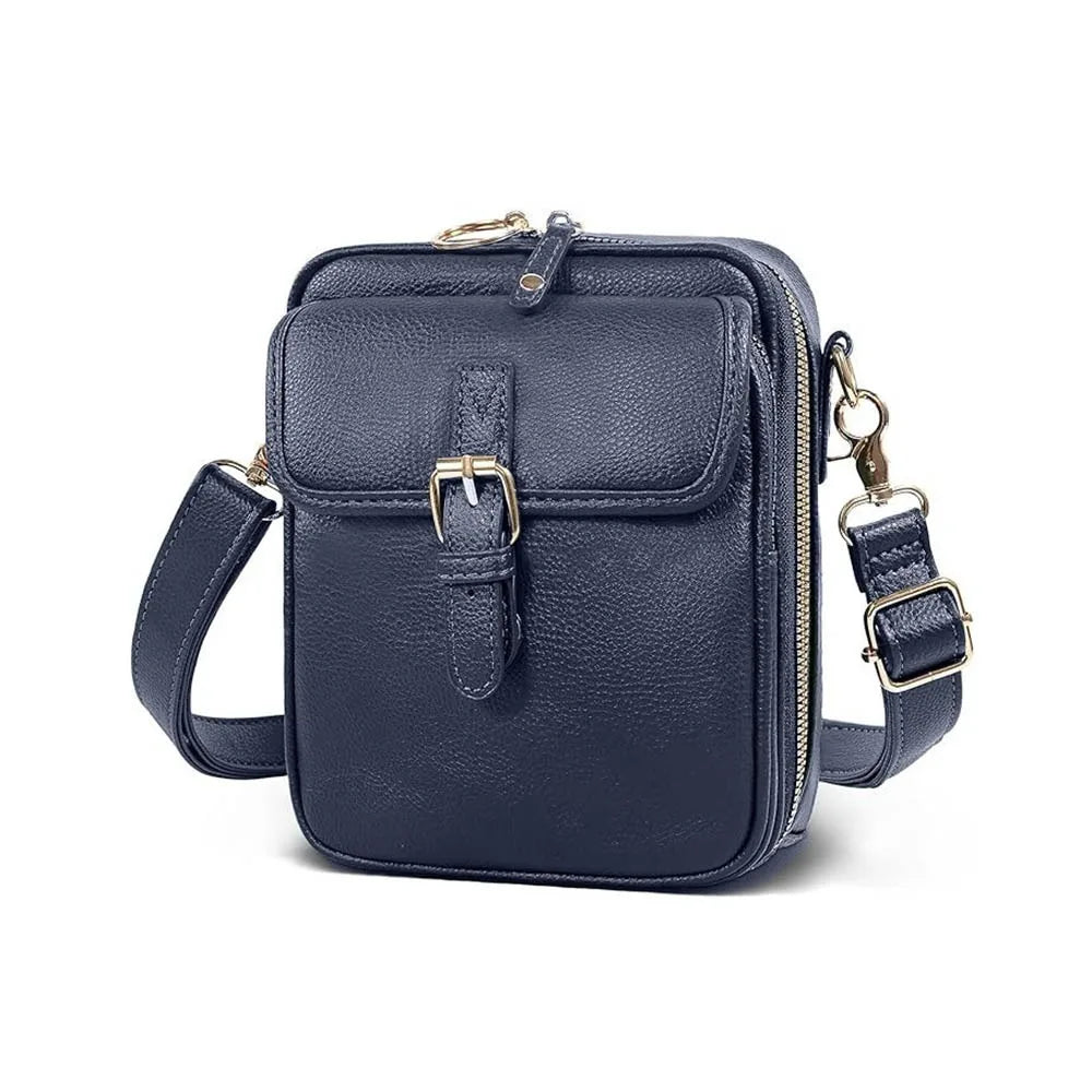 Vintage Messenger Bag Large Capacity Crossbody Leather Bag Adjustable Strap